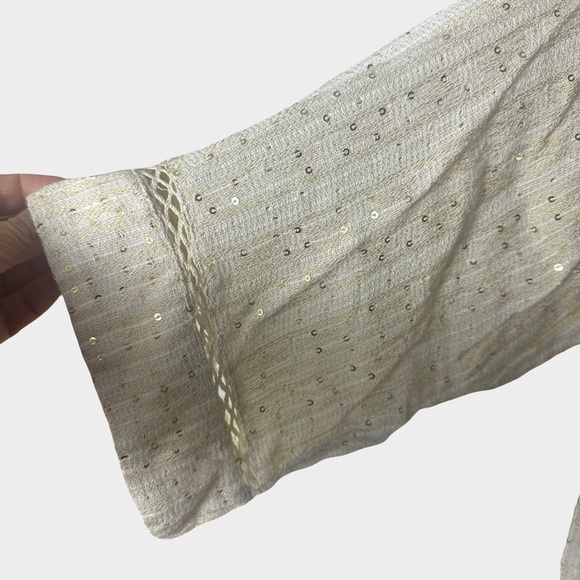 Soft Surroundings Boho Sheer Sequin Kimono Cardigan Topper Open Front Large NWT - Picture 6 of 13